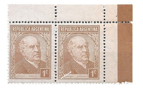 Argentina Gj 737 Variedad Falla $ Sarmiento 364 A 1935 Mint