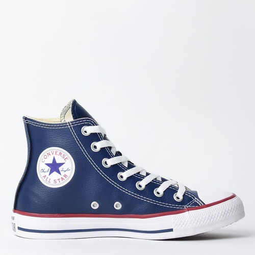 all star couro azul