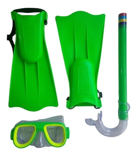 Set De Buceo Snorkel + Aletas Infantil Piscina Playa Niño