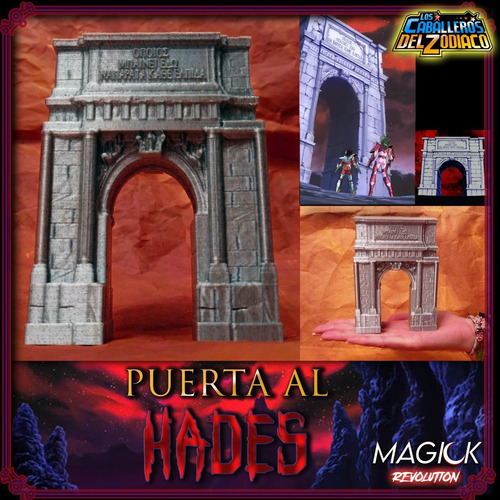 Imagen 2 de 8 de Pack Saint Seiya Reloj, Coliseo, Estatua Odín, Puerta Hades