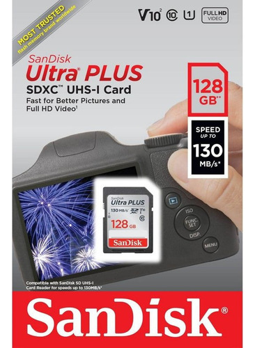 Cartão De Memória Sd Ultra Plus 128gb - Envio Mg