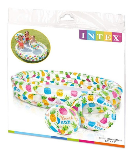 Alberca Inflable Con Pelotas Y Salvavidas 1.32mx28cm Intex