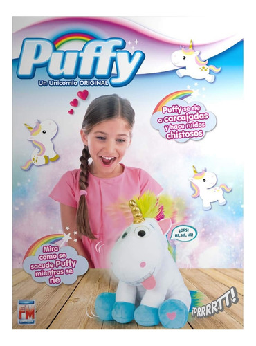 Peluche De Unicornio Puffy Se Rie A Carcajadas Suave Colores