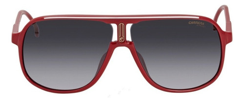 Lentes Sol Carrera 1047s Iconic Bridge Pilot Retro 62mm Suns Lente Gris Oscuro Varilla Rojo/blanco Armazón Red/white/gold C9a/9o