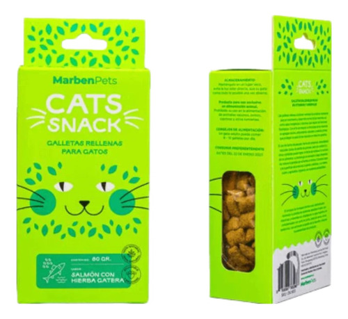 Marbenpets® Cats Snack Galletas Rellenas Salmón Con Catnip