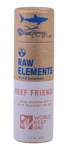 Raw Elements Ocean Ramsey World Reef Day Spf 30 Loción De Pr