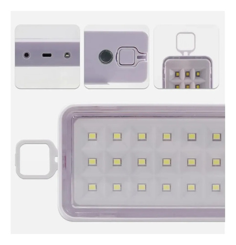 Lámpara Linterna Luz Emergencia Recargable 60led Regulable