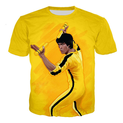 Playera De Manga Corta Con Estampado 3d De Bruce Lee