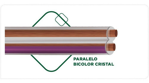 Fio Paralelo Pompéia Bicolor Cristal 2x12 2x2,50 Mm
