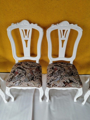 Imagen 4 de 10 de Silla Antigua Italy Vintage Poliuretano Jacquard Precio Xc/u