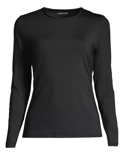 Lands' End - Camiseta De Natacin Para Mujer, Cuello Redondo,