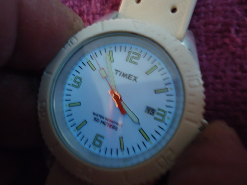 Timex White Reloj Jumbo Retro Para Mujer