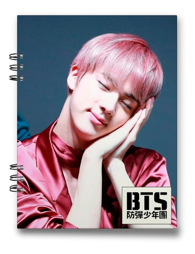 Imagen 4 de 5 de Bts Cuaderno Jin 15x20 Cms Media Carta 100 Hojas Cuadros