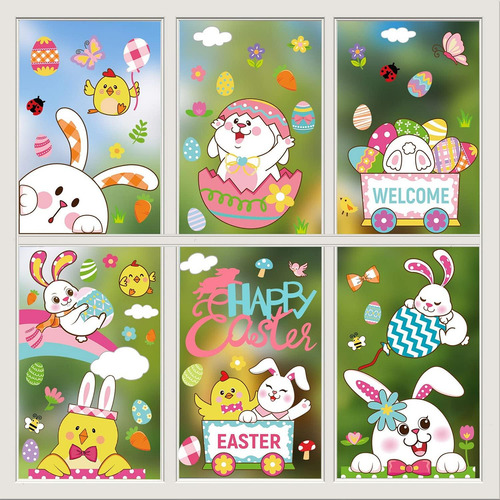 9p Pegatinas Decorativas De Pascua Para Vinilos En Ventanas