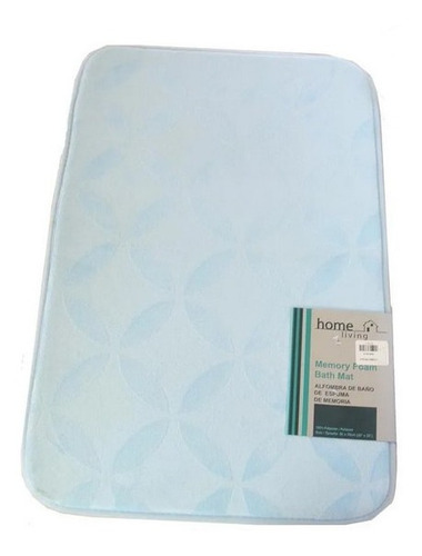 Alfombra Microfibra 50 X 77 Cm Circulos Azul Claro
