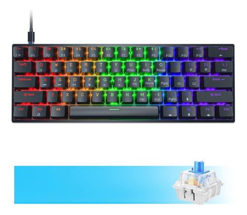 Teclado Mecánico Dierya Dk61se Con Cable Al 60%, Rgb...