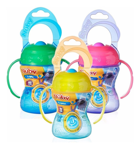 Imagen 5 de 6 de Vaso Con Manijas Para Bebe Nuby Antiderrame 9925fr Pico Duro