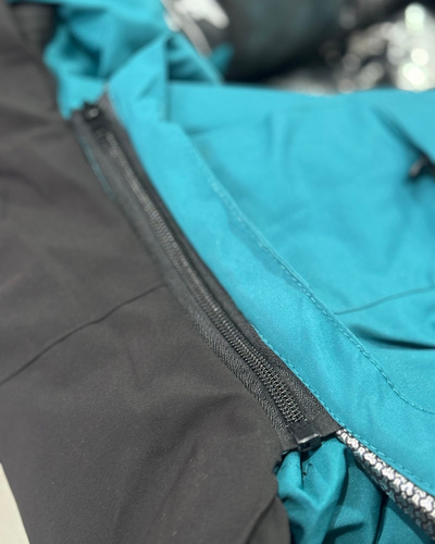 Campera Nieve Ski Hombre Impermeable Con Trampa De Nieve Azul Petroleo Con Negro Xl