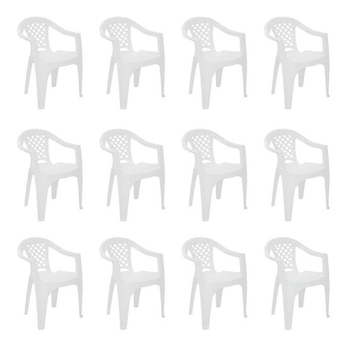 Imagem 2 de 5 de Combo 12 Cadeiras Com Apoio Para Braços Iguape Br