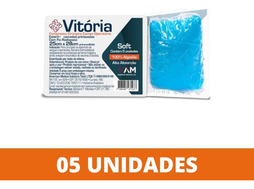 Compressa Cirúrgica Campo Operatório - 25x28cm Radiopaco