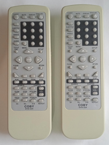 Control Remoto Dvd Coby Modelo Dvd224  