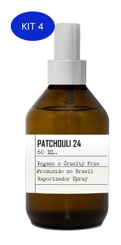 Kit 4 Perfume Patchouli 24 - 60ml Vegano E Cruelty Free