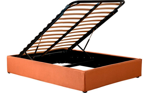 Base Para Colchón Individual Roomi Freedom C/ Almacenaje Rs Color Naranja