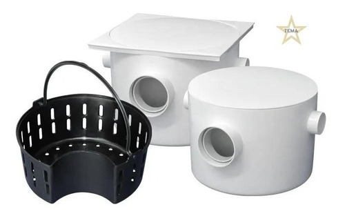 Caixa De Gordura Para Pia Com Cesto 25cm 250mm Pvc Sifonada