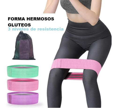 Bandas Elásticas Tela Set 3 Ligas Poliéster A1 Hit Gluteos