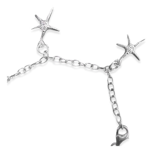 Imagen 2 de 2 de Pulsera Plata Italiana 925 Modelo Estrellas De Mar