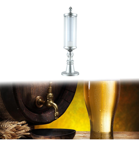 Dispensador De Cerveja Torre Com 1,5l Transparente Prata