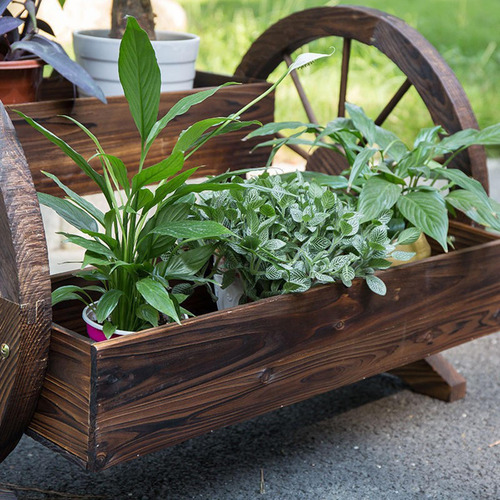 Caja De Macetas De Carro De Madera, Soporte De Plantas