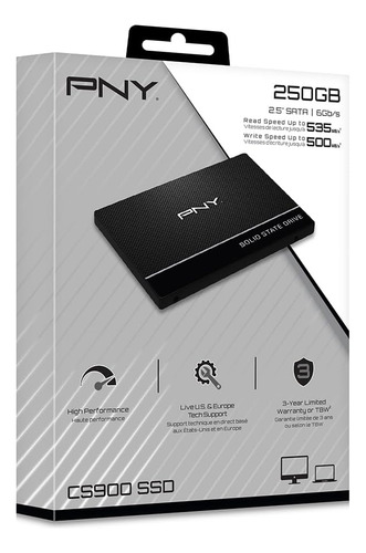 Pny Cs900 250gb 3d Nand 2.5 Sata Iii Internal Solid Stat...