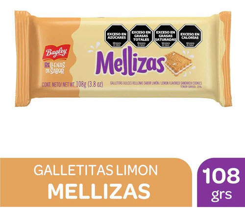 Oferta! Galletitas Mellizas Vainilla Rellenas 108g Bagley