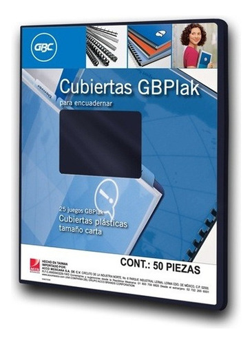 Cubiertas Para Encuadernar Gbc P3563 Carta Liso 50 Piezas