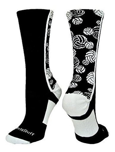 Calcetines De Vóley Locos Con Logo (negro/blanco, Mediano)