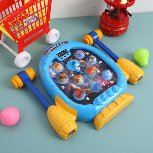 Juego Interactivo De Topo De Golpe Juguete Eléctrico Espacial Whack-a-mole (martillo Doble, Pilas Aa No Incluidas)