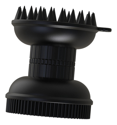 Suave Silicona Cepillo Pelo Cabezal De Cepillo Doble, Negro