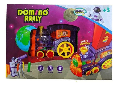 Domino Rally Space Tren Eléctrico 80pzs Con Luz Y Sonido