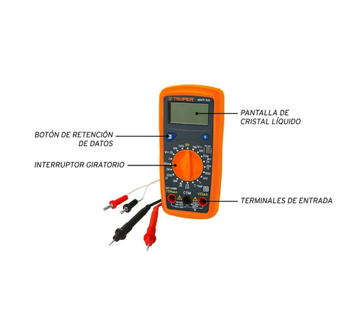 Imagen 3 de 10 de Tester Digital Truper Junior 9 Volts Diodo Y Continuidad