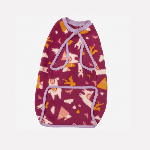Poncho Polar Chaleco Estampado Perros Ropa Invierno Abrigo Talle 8 -- Llamas