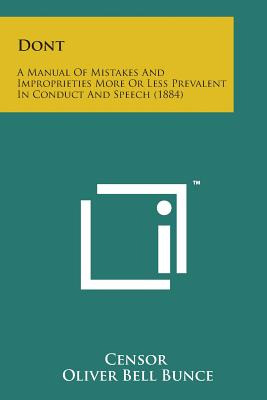 Libro Dont: A Manual Of Mistakes And Improprieties More O...