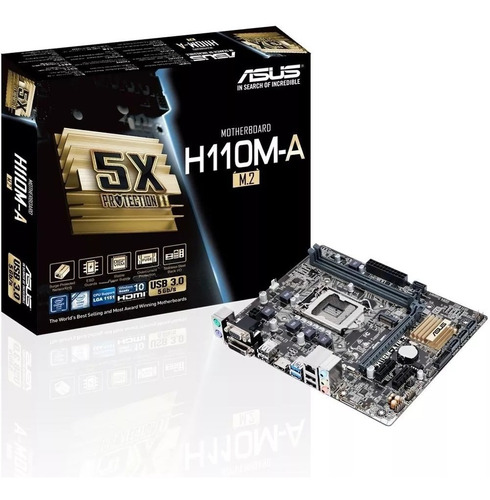 Placa-mãe Asus H110m-a M.2 Intel Lga 1151 Ddr4 Matx Cor Cinza