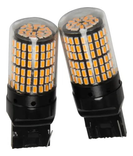 Par Lâmpadas 144 LED Cambus Seta, Ré, Lanterna e Freio 12/24V 7440 T20 Laranja