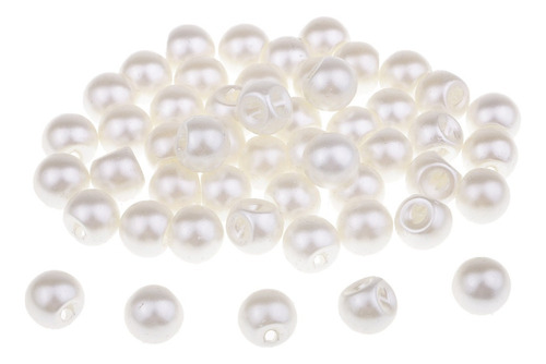 100pcs 10 Mm 12 Mm Botones De Perlas De Perlas Blancas Para