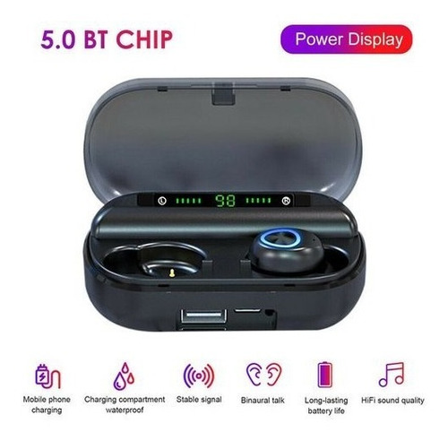 Auriculares Bluetooth True V5.0 Tws, Modelo V10, Display Led