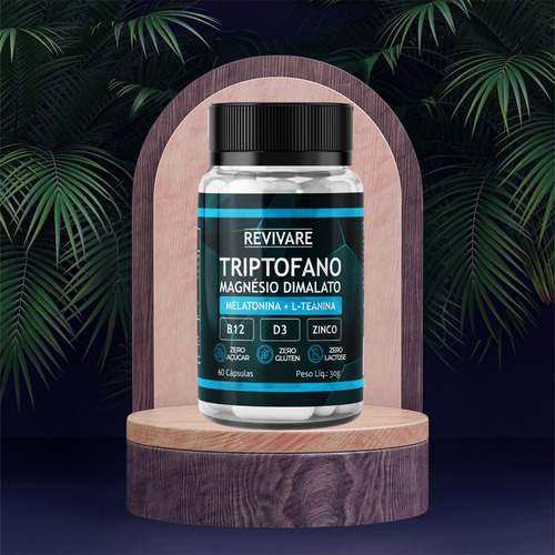 Triptofano Magnesio Dimalato Melatonina 60caps Sabor Sem Sabor