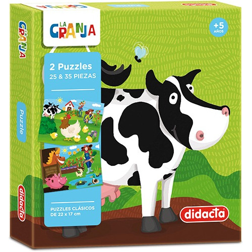 2 Puzzles De 25 & 35 Piezas La Granja Rompecabezas Infantil