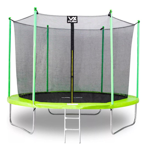 Cama Elastica Trampolín Con Red Seguridad 3.05 Mts Vx Play Color de la lona de salto Negro Color del cobertor de resortes Verde