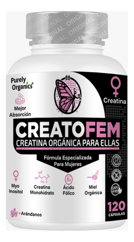 Creatofem Creatina Para Mujeres, Inositol 120 Caps Sabor Cápsulas